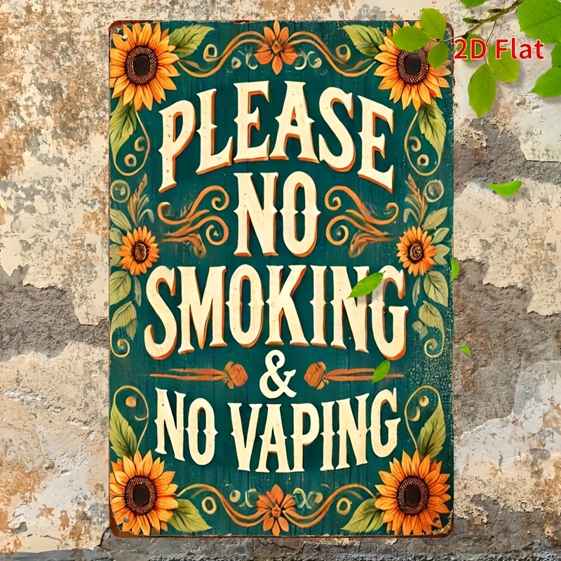 Vape Decoration - Vintage No Smoking No Vaping Sunflower