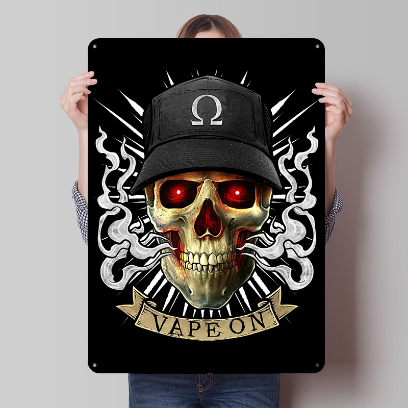 Vape Decoration - Vaping Skull Cloud Chaser Tinplate Posters