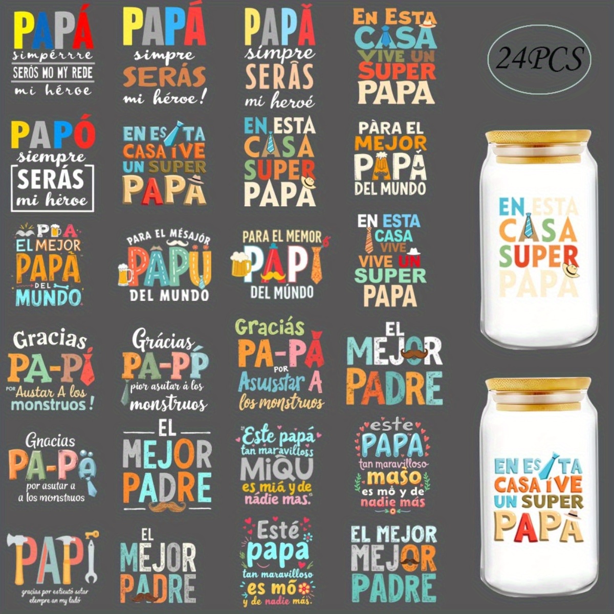 24Pcs/Set Father's Day Quotes  - Rdta Tank Glass 评论和价格