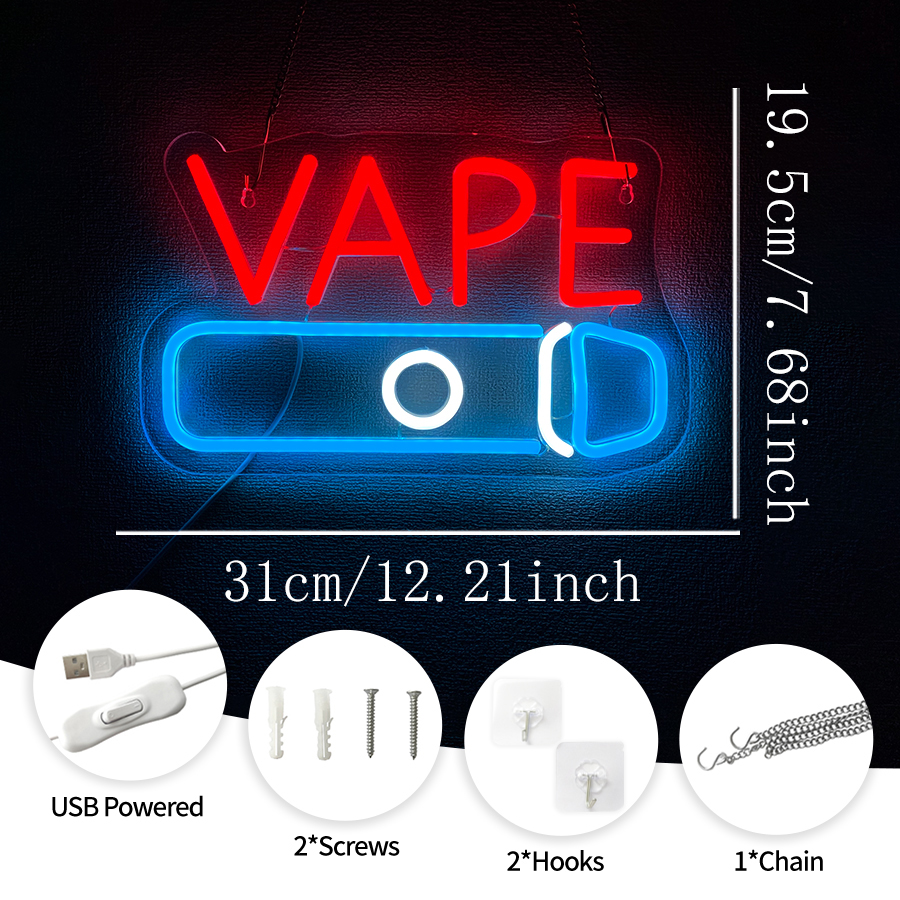 VAPE Shop Neon Sign for Smoke  - Vaping Store 评论和价格