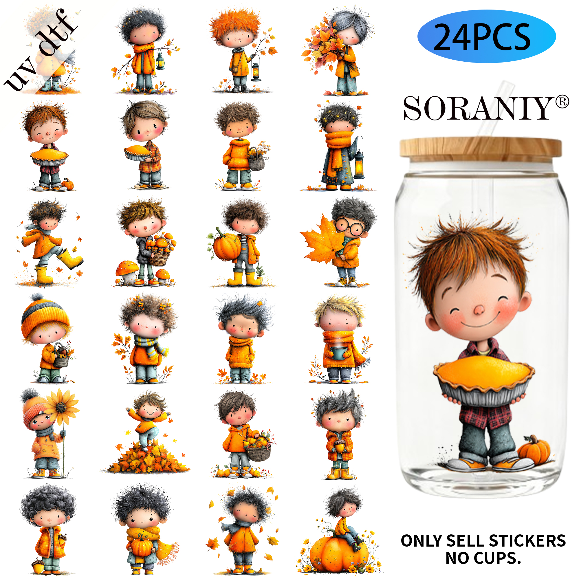 24PCS/Set Whimsical Autumn Boy - Rdta Tank Glass 评论和价格