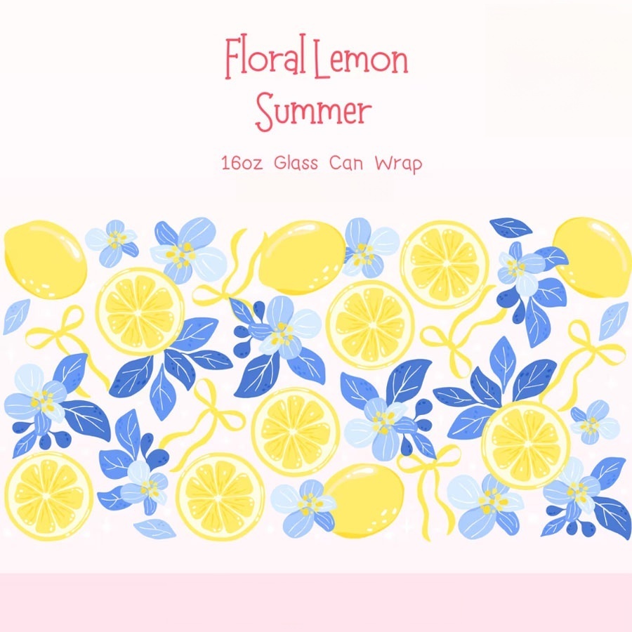 Lemon Floral UV DTF Transfer S - Rdta Tank Glass 评论和价格