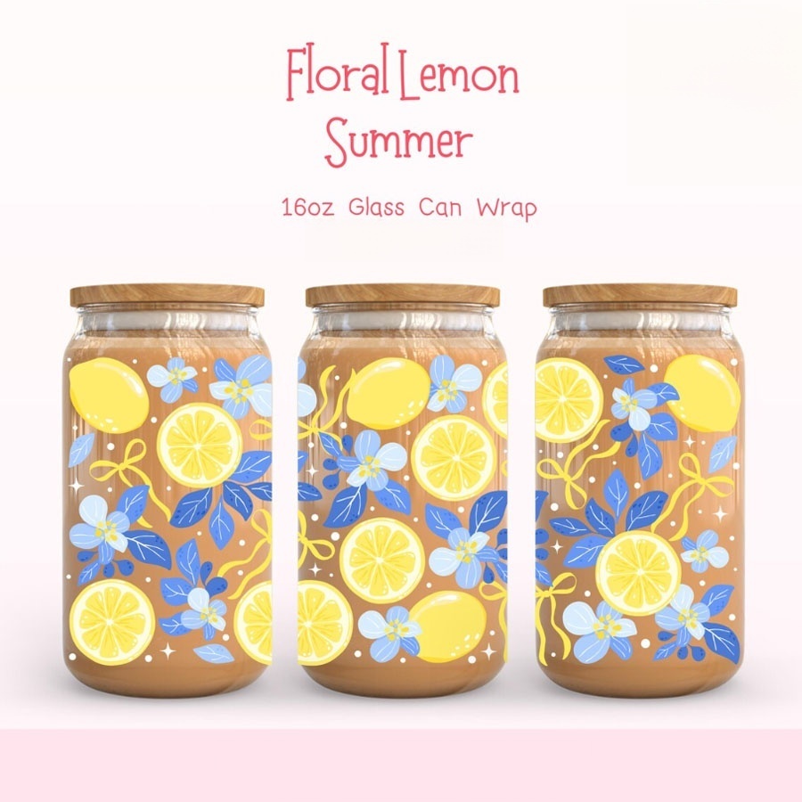 Lemon Floral UV DTF Transfer S - Rdta Tank Glass 评论和价格