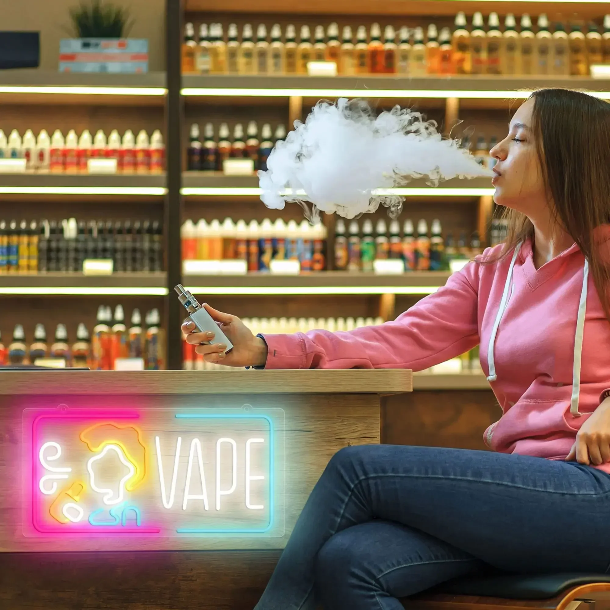 VAPE Neon Sign Electronic Ciga - Vape Decoration 评论和价格