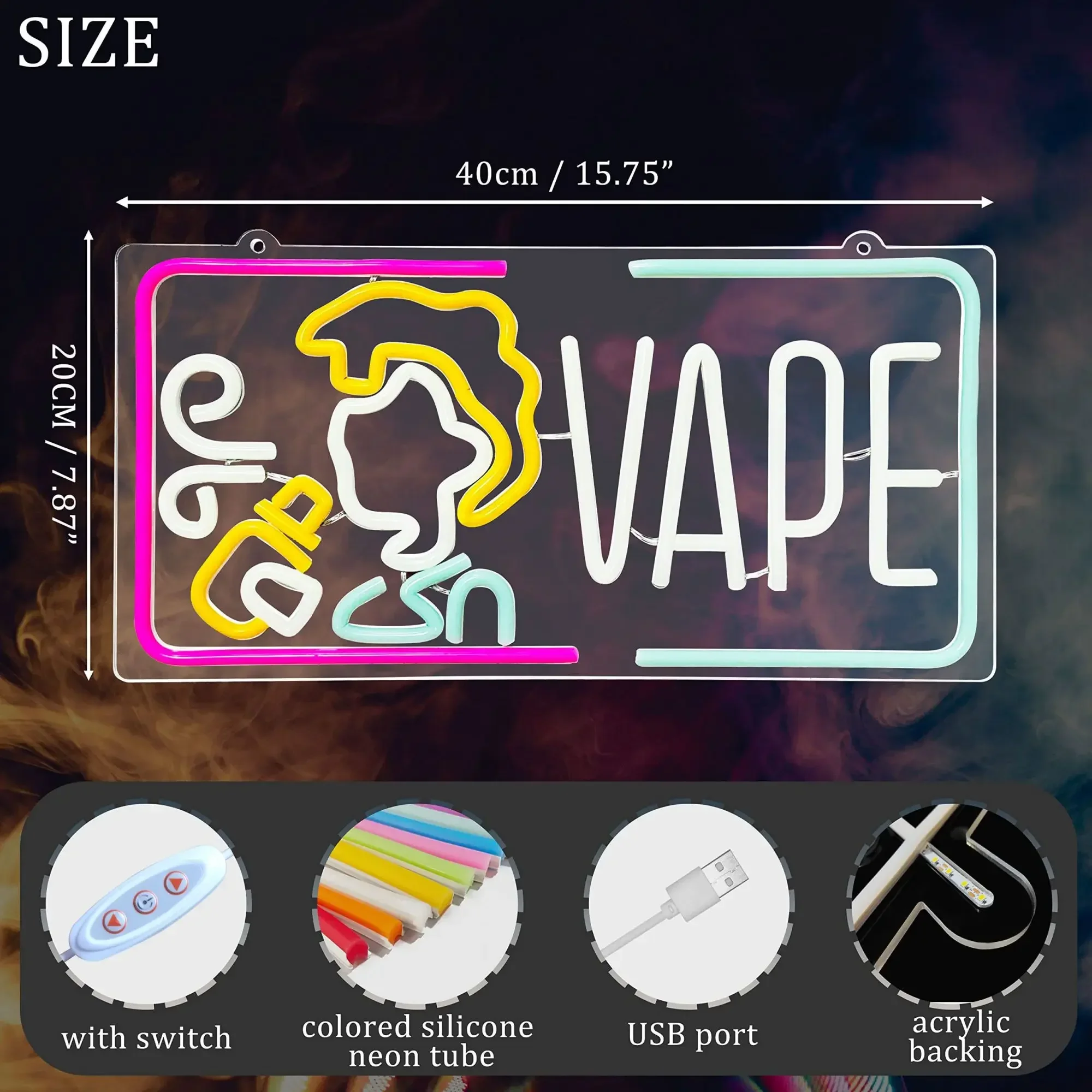 VAPE Neon Sign Electronic Ciga - Vape Decoration 评论和价格