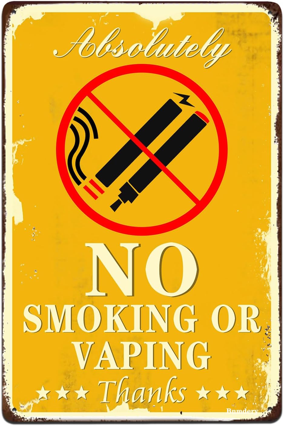 Metal Sign No Vaping Or Smokin - Vape Decoration 评论和价格