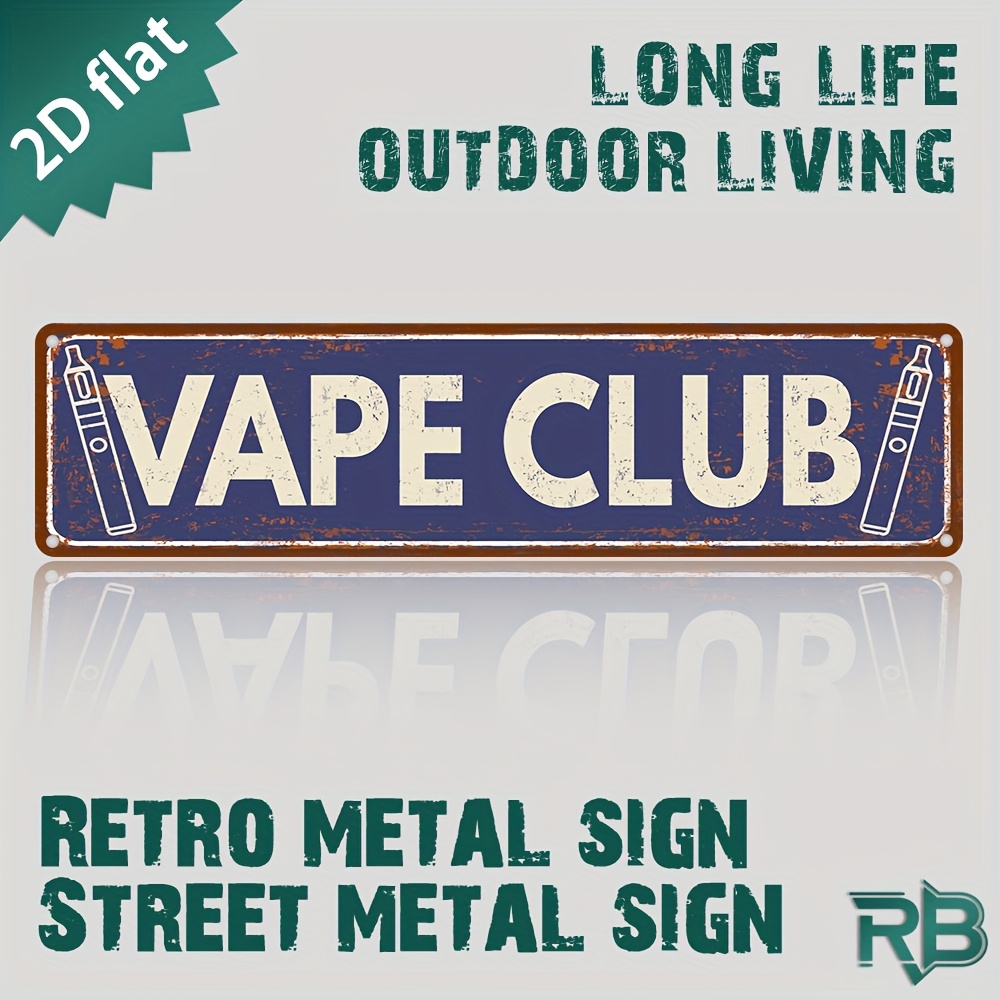 2D Flat - Vintage Metal Sign - - Vape Decoration 评论和价格