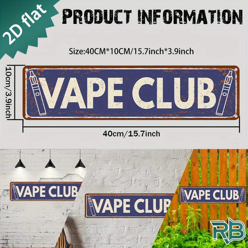 2D Flat - Vintage Metal Sign - - Vape Decoration 评论和价格